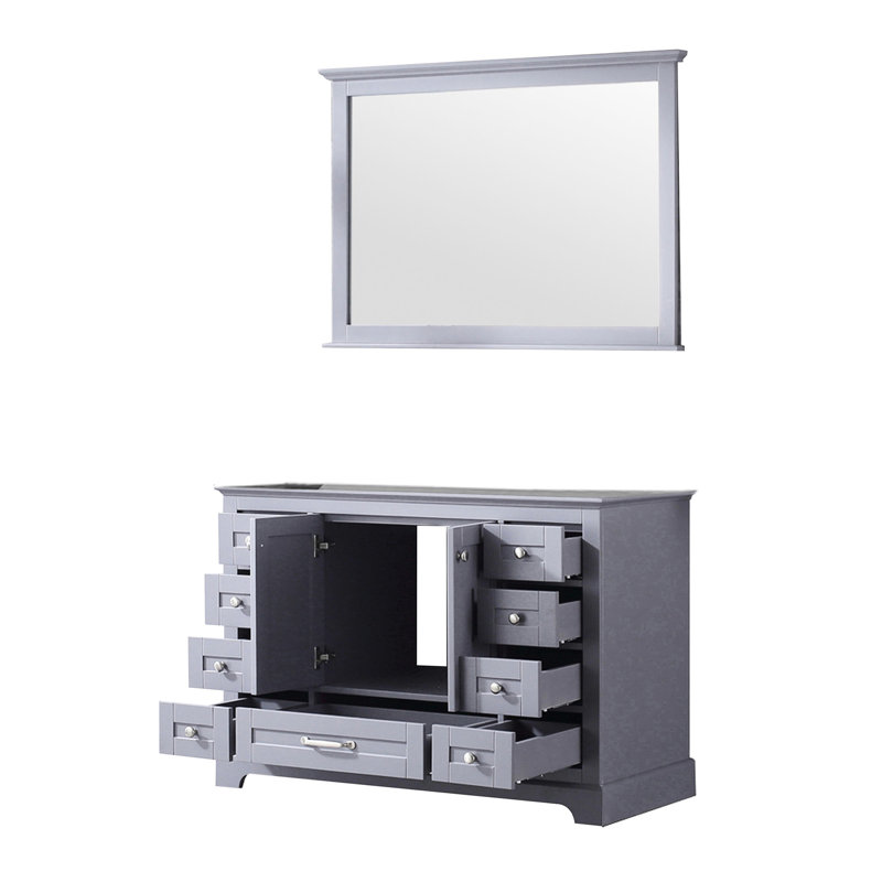 48 po Unité de meuble-lavabo gris foncé l 22 po x P 22 po avec miroir à 9 tiroirs et espace intérieur