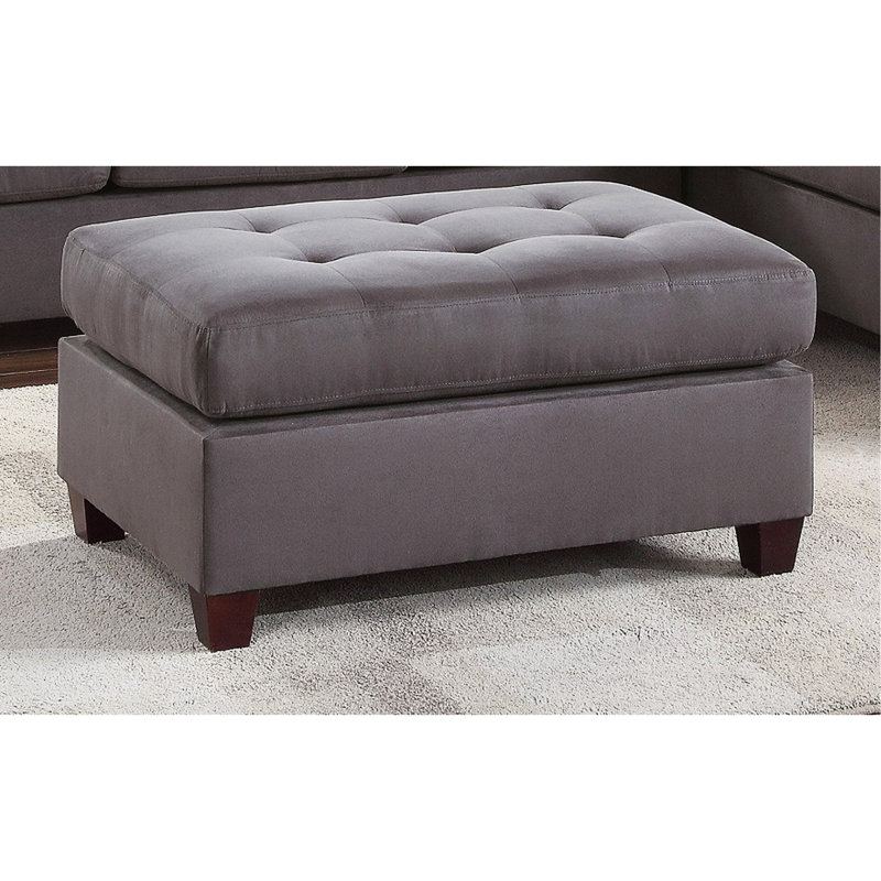 Canapé modulaire contemporain avec repose-pieds et coussins Griffin, Microfibre grise