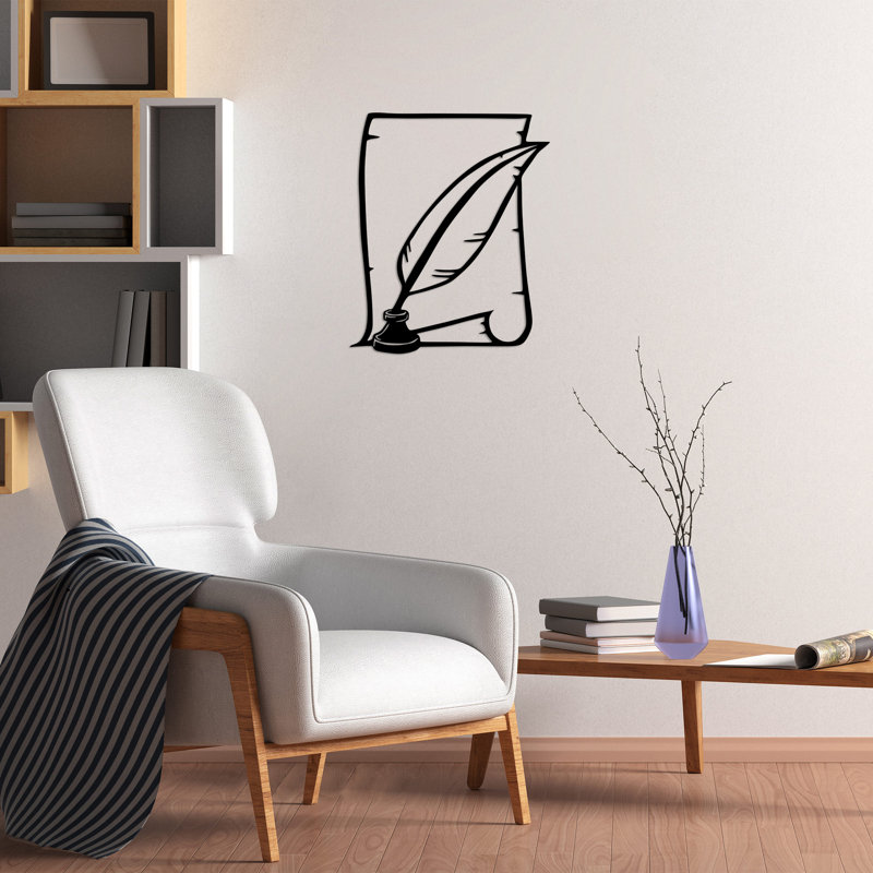 Élégant accessoire mural décoratif en métal, finition noire, 22,8 po x 27,6 po | Fabrication 100% métal, épaisseur: 0,06 po | Léger à 0,7 lb | Fixation murale facile pour la décoration de la maison ou du bureau, élégance moderne