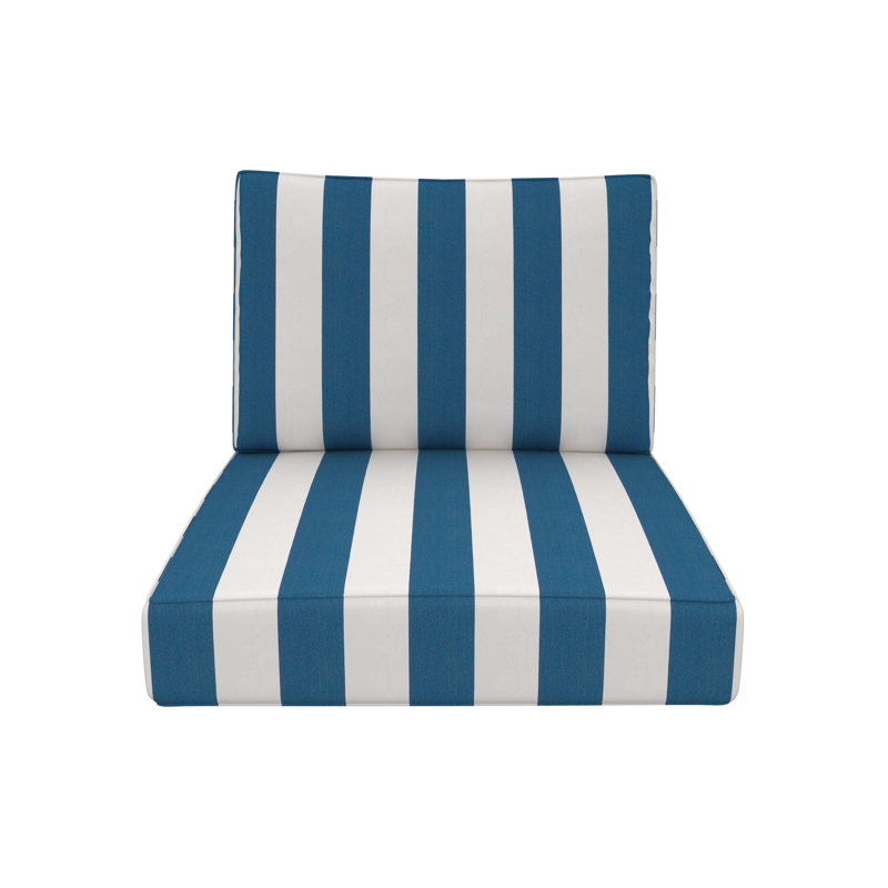 Sunbrella® Outdoor Deep Seating Louge Chair Cushion, 25" W x 26" D, Cabana Regatta