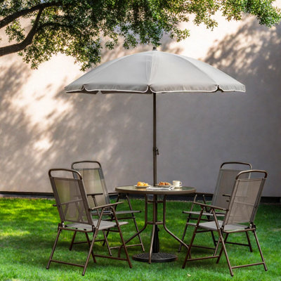 Ensembles de salle à manger portatifs de patio, salle à manger d'extérieur moderne compacte en verre d'acier