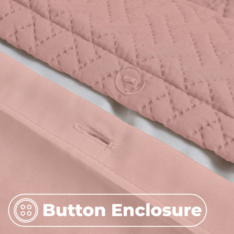 3D Embossed Allover Pattern Paloma Duvet Set, Single Duvet Cover Set, 2, Pink
