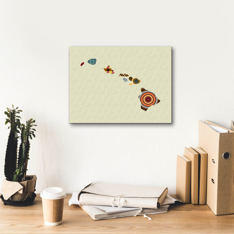 «Hawaii State Map» par Lanre Adefioyue, H 12 po x l 16 po x P 0,75 po