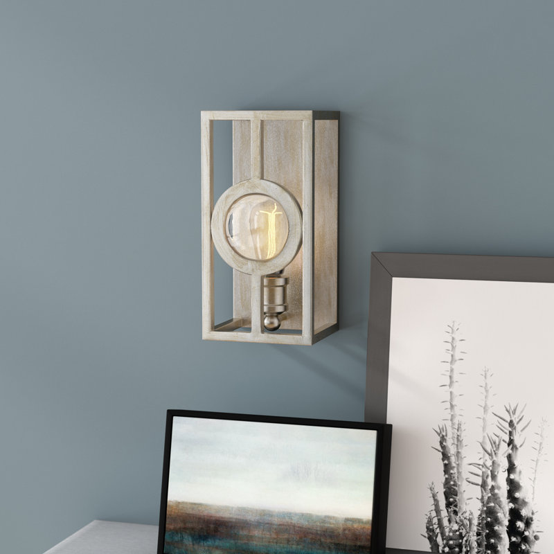 Silvey Steel Flush Mounted Sconce, 12" H x 6" W x 5.5" D, Olde Bronze