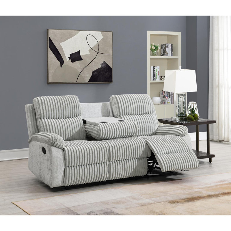 Upholstered Home Theater Seating with Cup Holder