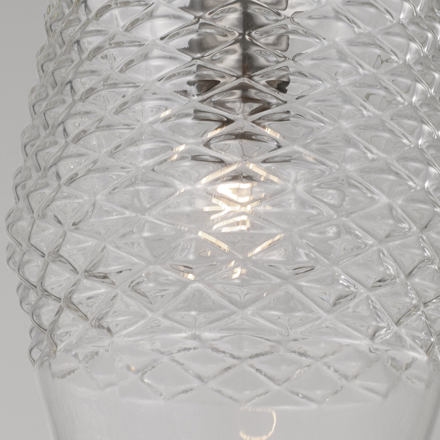 Single Light Glass Dimmable Pendant, Brushed Nickel