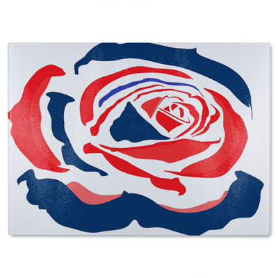 Rose Print Glass Chopping Board