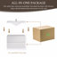 Meuble-lavabo flottant 30 po avec lavabo, meuble-lavabo mural moderne avec lavabo à surface solide et tiroirs à fermeture en douceur