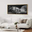 Bouddha endormi, art mural spirituel monochrome-115165316-115165318