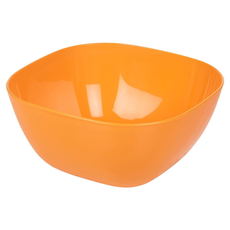 Large Durable Plastic Salad Serving Bowl Microwave Dishwasher Food Safe, Orange