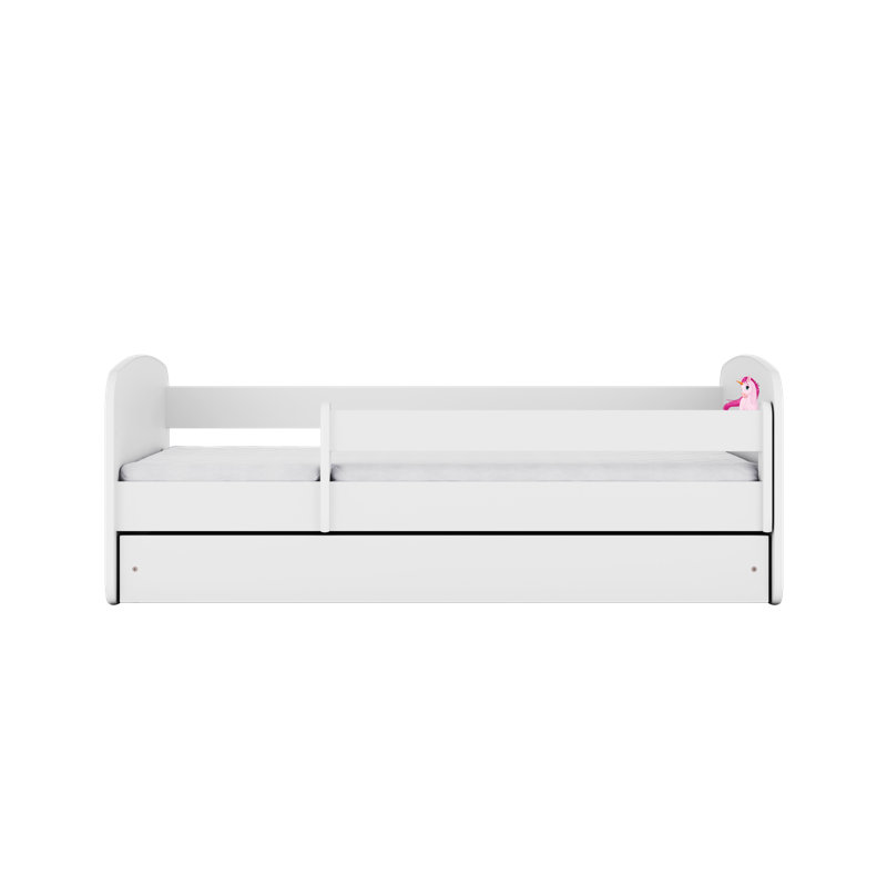 Cicero Drawer Convertible Bed and Mattress, European Toddler (80 x 160 cm), White