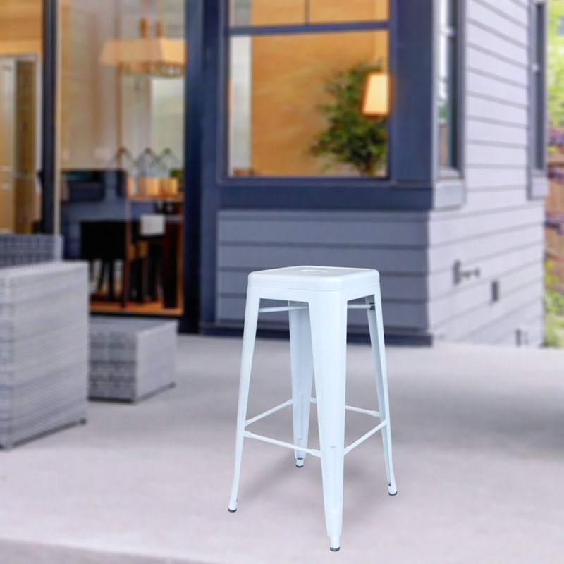Tabouret bar et de comptoir Itzia, Tabouret de bar (assise de 30 po de hauteur), Blanc, 3