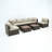 Deko Living 8-Piece Outdoor Sectional Wicker Sofa Set with Chairs and Tables, featuring Interchangeable Cushion Covers and Red Model-111865819