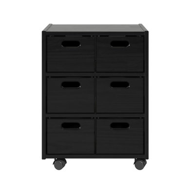 Solid Wood Roll Cart Cubby