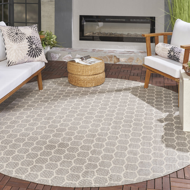 Tapis intérieur / extérieur géométrique Kowtko , Rond 8 pi