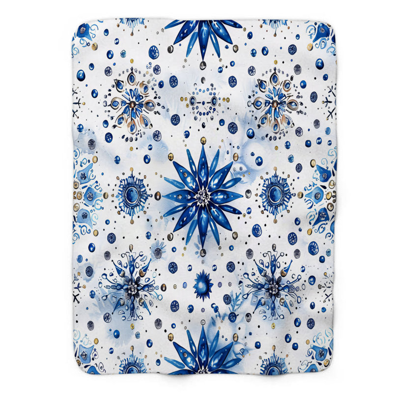 Frosty Elegance - Couverture Sherpa de qualité supérieure 1 pièce, Lit simple