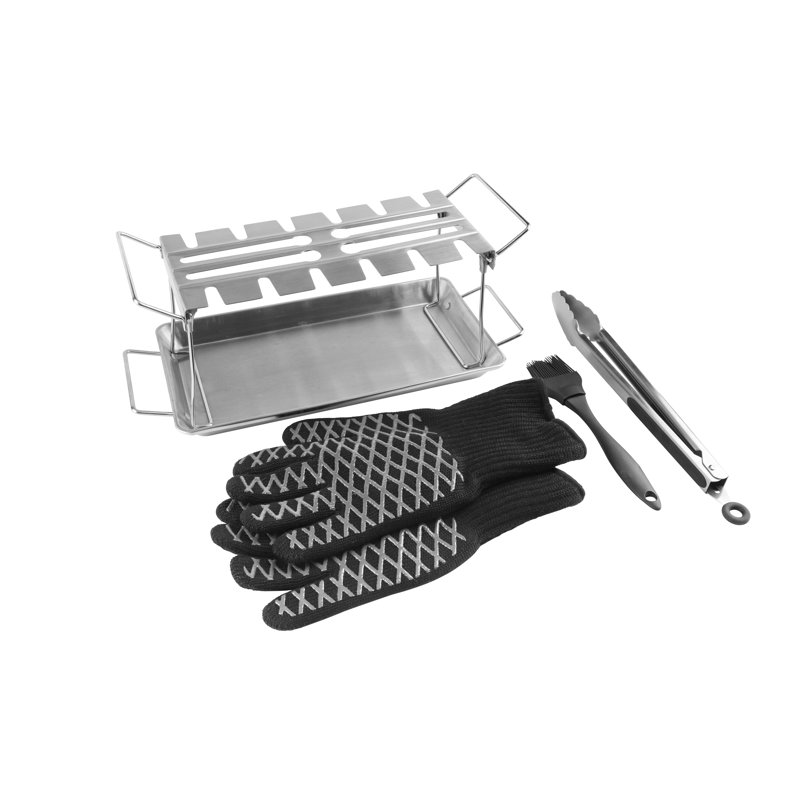 PitMaster King Stainless Steel Non-Stick 6-Piece Grilling Tool Set