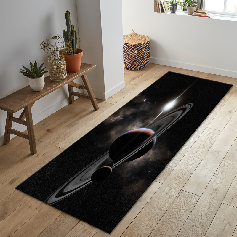Chic Non-Woven Soft Type Printed Rug with Intricate Geometric Pattern for an Elegant Home Decor Piece, Runner 2'8" x 9'2"