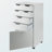Peres 6-Drawer and 1-Cabinet Tall Mobile Cabinet in White Finish, 35.76" H X 18.99" W X 15.85" D-1248250715