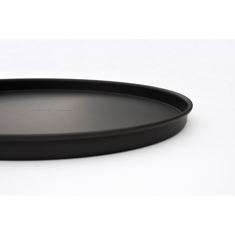 14-Inch Black Aluminum Pre-Seasoned Pizza Pan