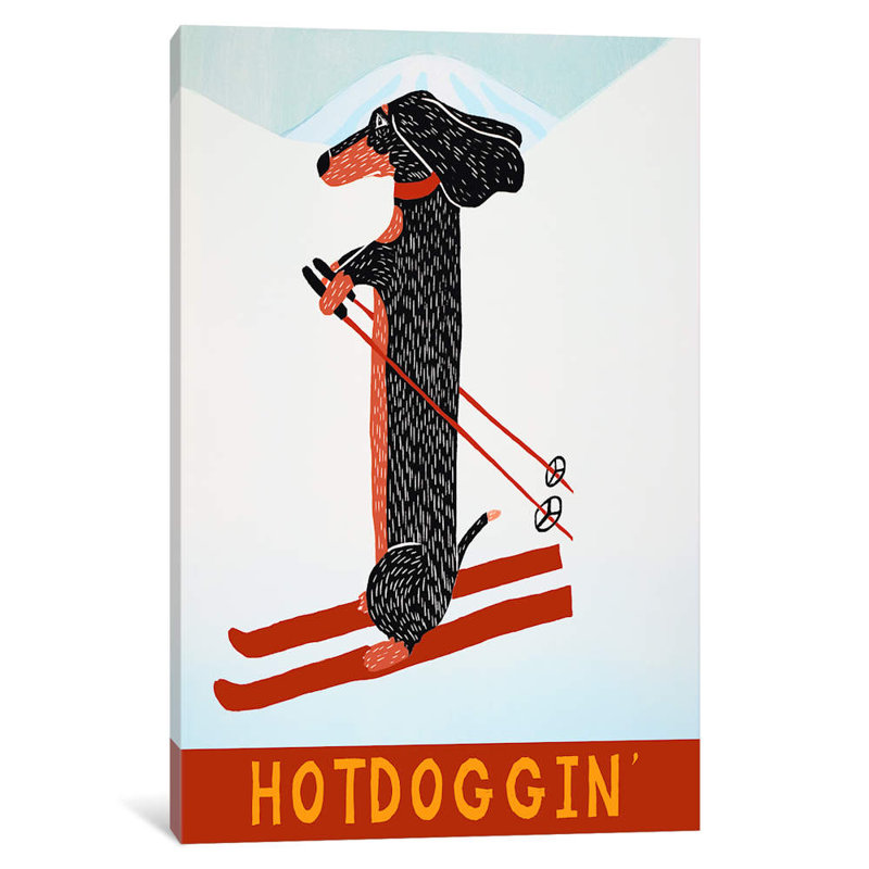 Hotdoggin by Stephen Huneck - Wrapped Canvas Print, 66.04 cm H x 45.72 cm W x 1.91 cm D