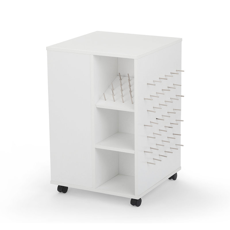 White 4-Sided Craft Storage Cube with Casters