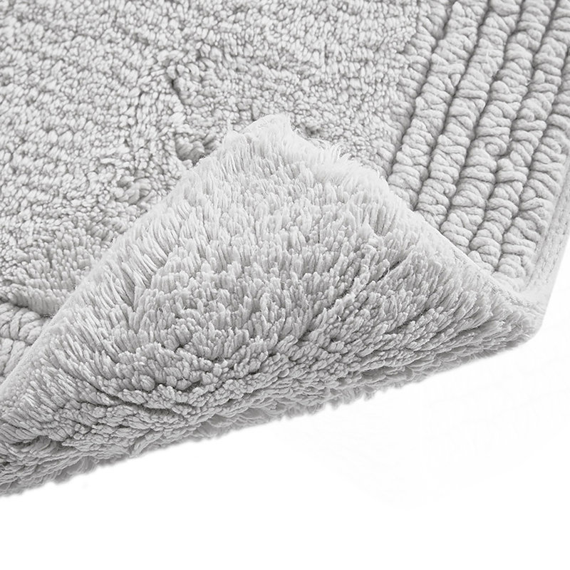Tapis pour salle de bain en coton réversible Berges 3000 GSM, L 24 po x L 72 po, Gris