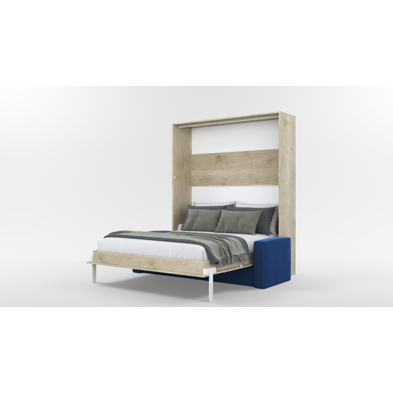 Neidelin Upholstered Bed, Beige/Navy