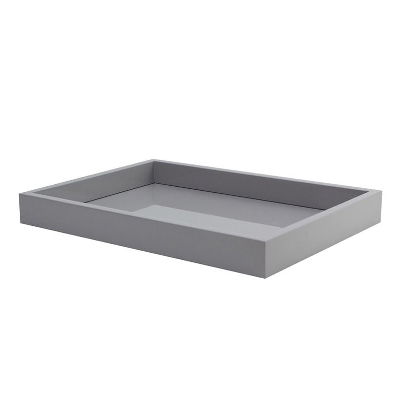 Small Chiffon Grey Lacquered Decorative Tray