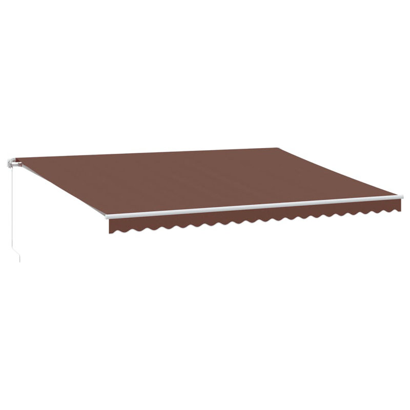 Manual Retractable Awning, 500cm H x 300cm W, Solid Colour, Brown