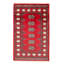 Tapis rouge en laine noué à la main de conception unique 2 pi 7 po x 4 pi 0 po
