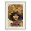 «Peace Groovy Afro Girl», reproduction sous verre encadrée, design par Sasha-578176769-578176770