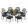 9-Piece Dining Set includes 1 round table with detachable lazy susan, 8 cushioned chairs