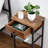 Table de chevet 1 tiroir en acier brun
