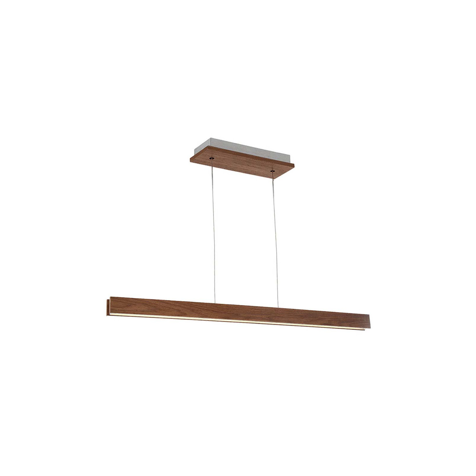 Drift Single Light Glass Dimmable LED Pendant, Dark Walnut, 3" H x 56" W x 2" D