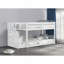 Mobilier de chambre à coucher de style transitionnel avec lit superposé bas et commode à tiroirs réversibles avec finition blanche