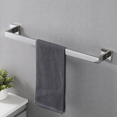 5-Piece SUS304 Bathroom Set: Towel Bar + Ring + Hooks + TP Holder, Brushed Finish