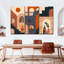 Abstrait architecture Mid-Century sur toile 3 pièces-788401591