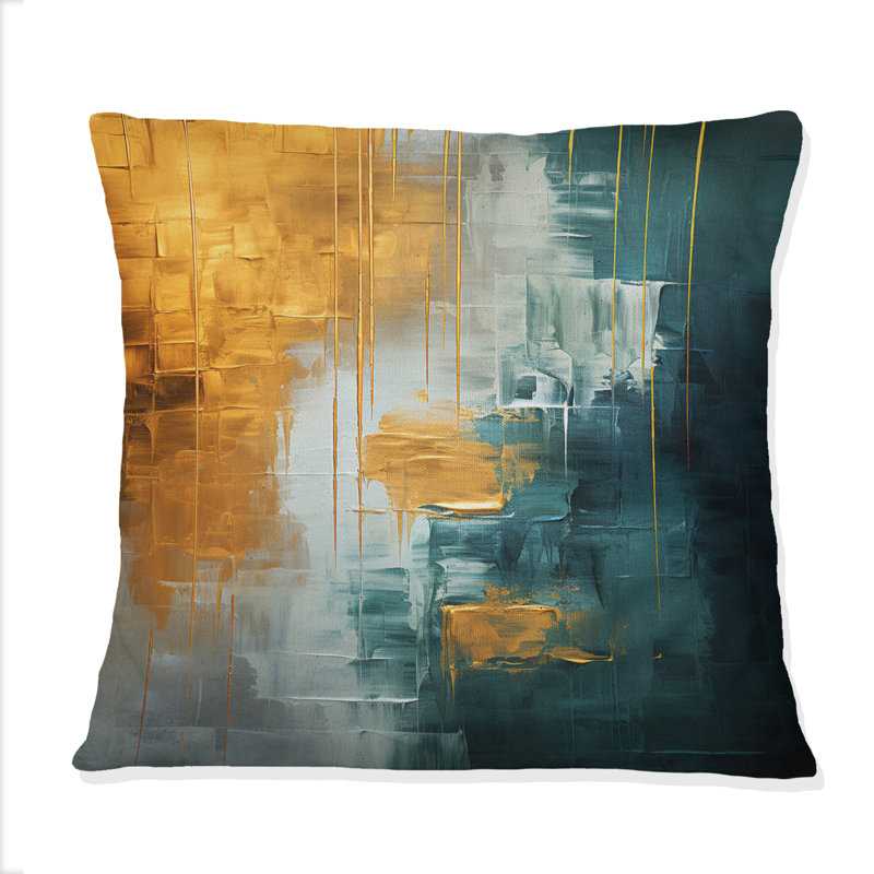 Comfort Of Glory Abstract Expressionism Blue - Abstract Painting Printed Throw Pillow