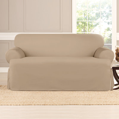 Cotton T-Cushion Loveseat Slipcover