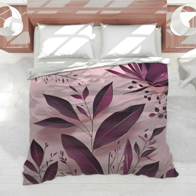 Édredon moderne à motif de feuilles