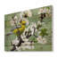 Oiseau sur une branche de cerisier - Impression traditionnelle sur bois de pin naturel-58678635