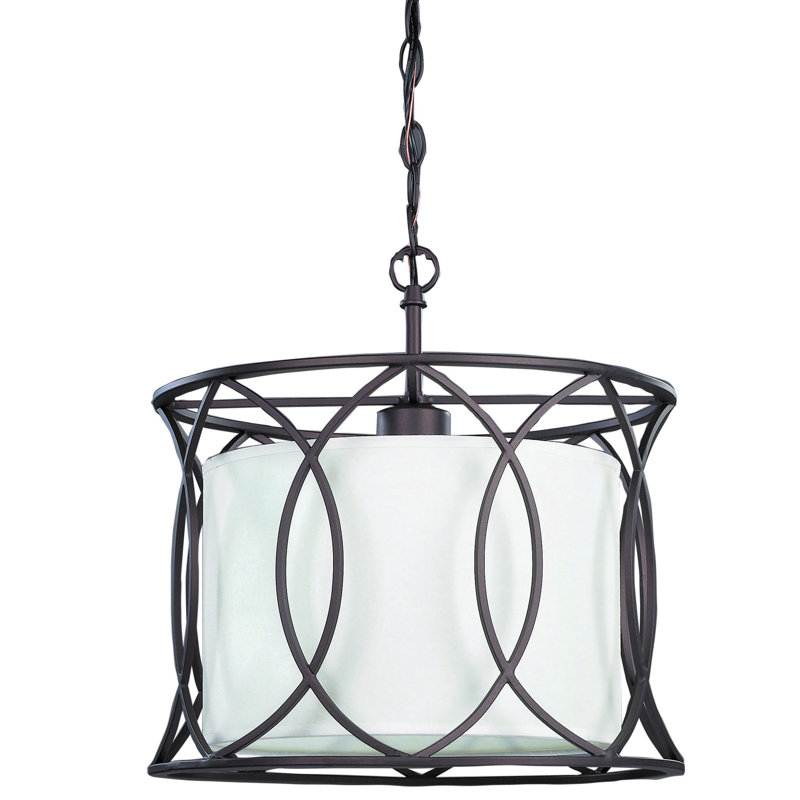 1 - Light Oil Rubbed Bronze Single Pendant, 13.25" H x 13.5" W x 13.5" D