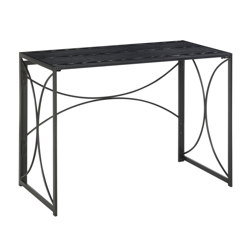 Bureau d'écriture rectangulaire pliable de l 39,5 po Marcianne, Noir / Noir