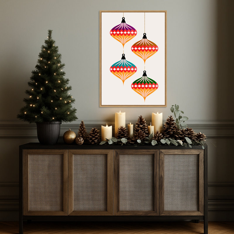 «Christmas Balls (vers.3)» par Eins Kubistika, reproduction d'art sur toile encadrée
