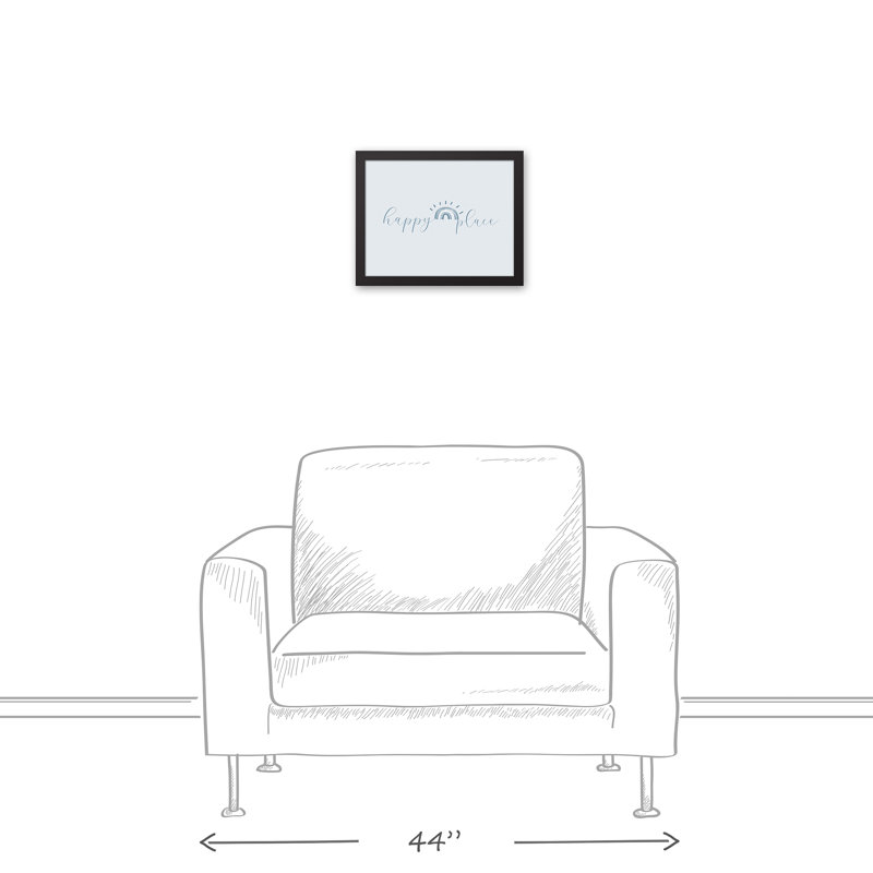 Happy Place, art encadré, H 15,75 po x l 12,75 po x P 1,75 po
