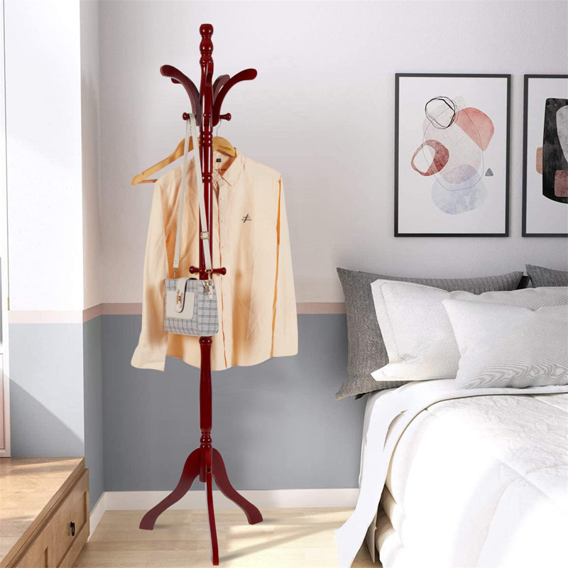 Ashima Solid Wood Freestanding 13 - Hook Coat Stand