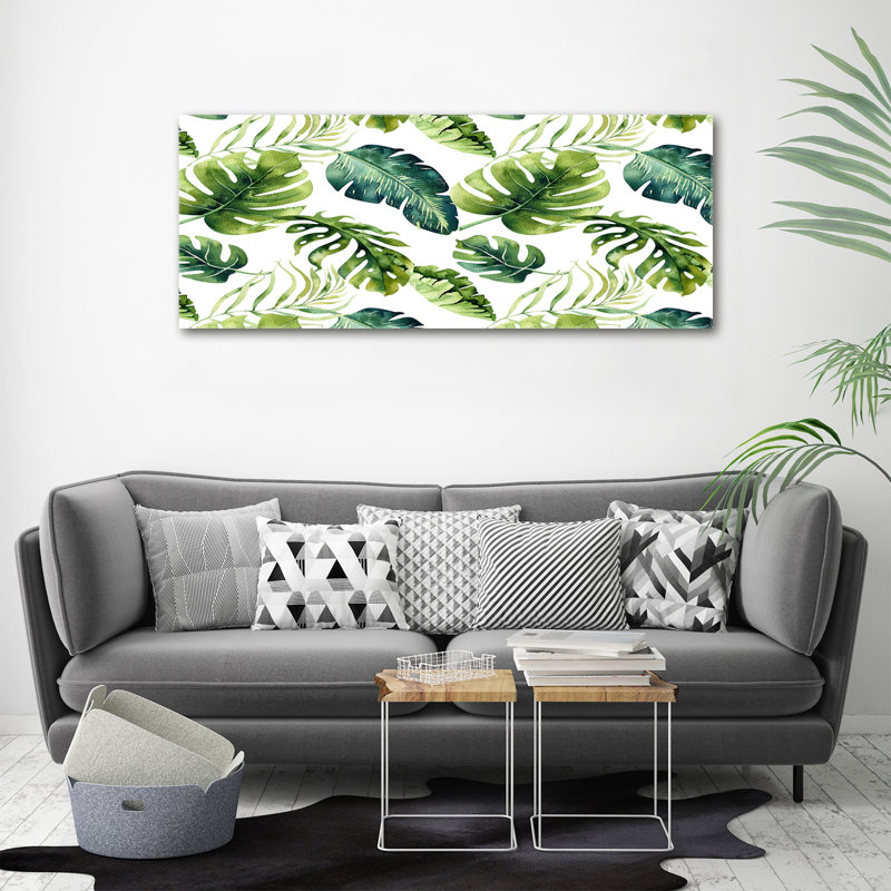 Tropical Leaves - No Frame Painting, Canvas, 50cm H x 125cm W x 2cm D