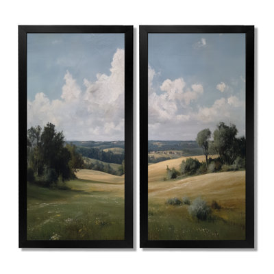 «Calming Meadows In The South Of France - France», reproduction d'art sur toile, voyage vert, art mural 2 pièces