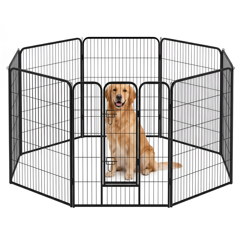 Parc pour chien 8 panneaux en métal avec porte verrouillable et durable 40 "H